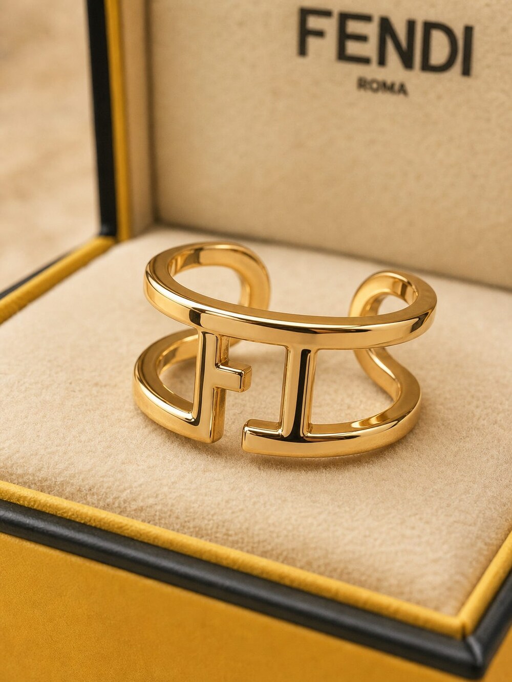 Fendi Modern Designer Ring Style 4 | New with Box - Picture 5 of 9